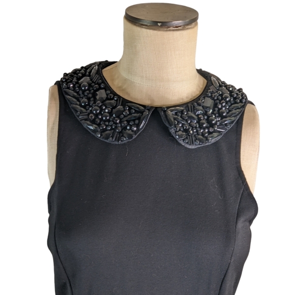 CARMEN Carmen Marc Valvo Black Embellished Collar Dress, Sz 6, EUC - Picture 1 of 4
